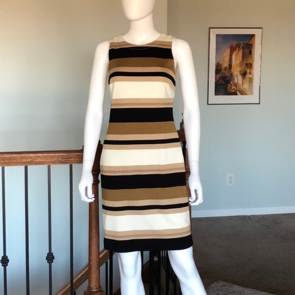 3/$10, 4/$12, 5/$14, 6/$16 Banana Republic sz4 striped gold/black dress